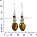 O mais novo design Tiger Eye e Multi Gemstone 925 Sterling Silver Earring Jewelry